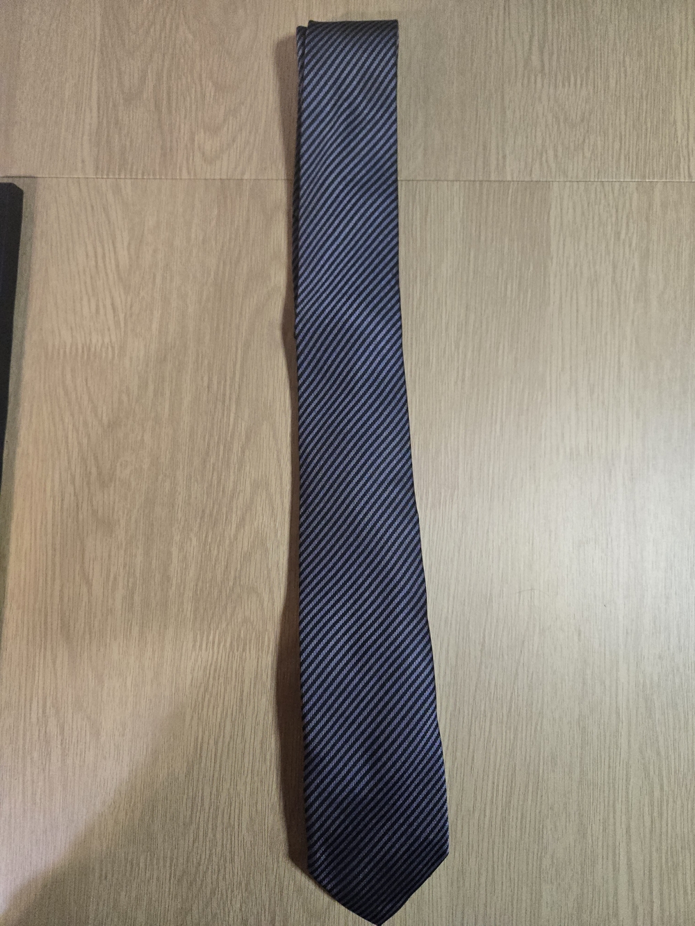 Grey and Black Diagonal Stripe Men's Tie